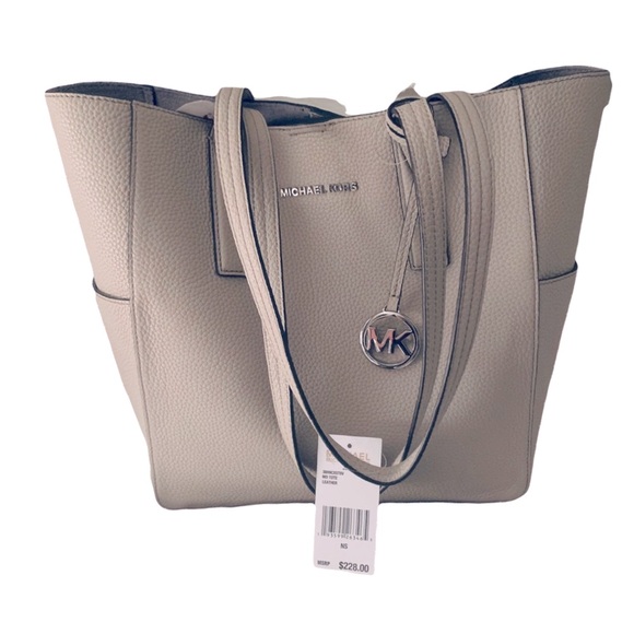 Michael Kors Handbags - Michael Kors Junie Medium Leather Tote Bag cement